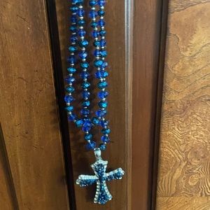 Beautiful crystal blue necklace